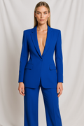 Traje de Mujer de Dos Piezas con Blazer Escote en V y Pantalón Ancho | Julia