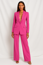 Traje de Mujer de Dos Piezas con Blazer Escote en V y Pantalón Ancho | Julia