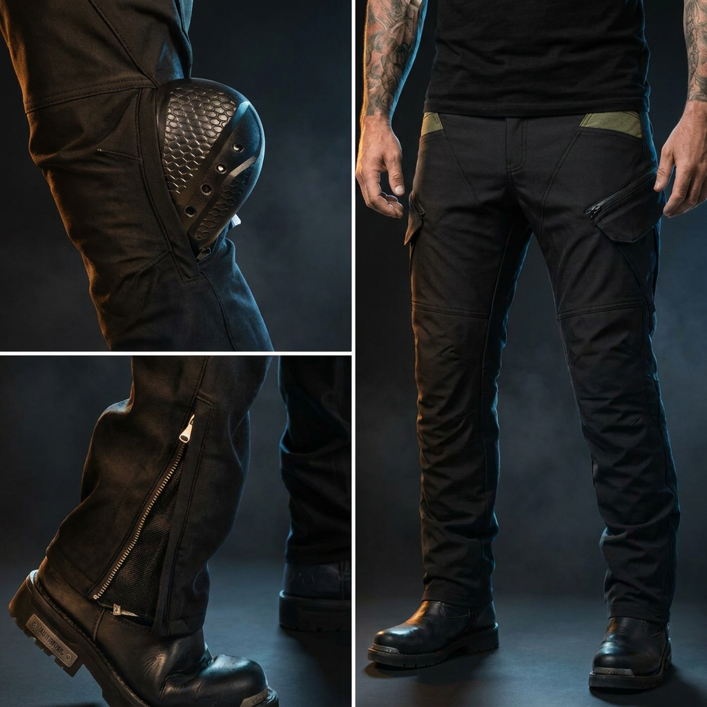 Pantalón Vaquero Moto con Protecciones Rodilla y Cadera | Marco