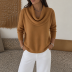 Jersey Drapeado con Cuello Chimenea | Agueda