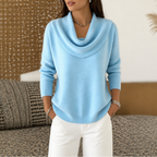 Jersey Drapeado con Cuello Chimenea | Agueda