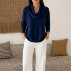 Jersey Drapeado con Cuello Chimenea | Agueda