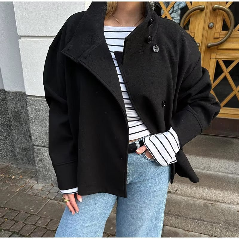Chaqueta corta doble botonadura mujer - vista 4