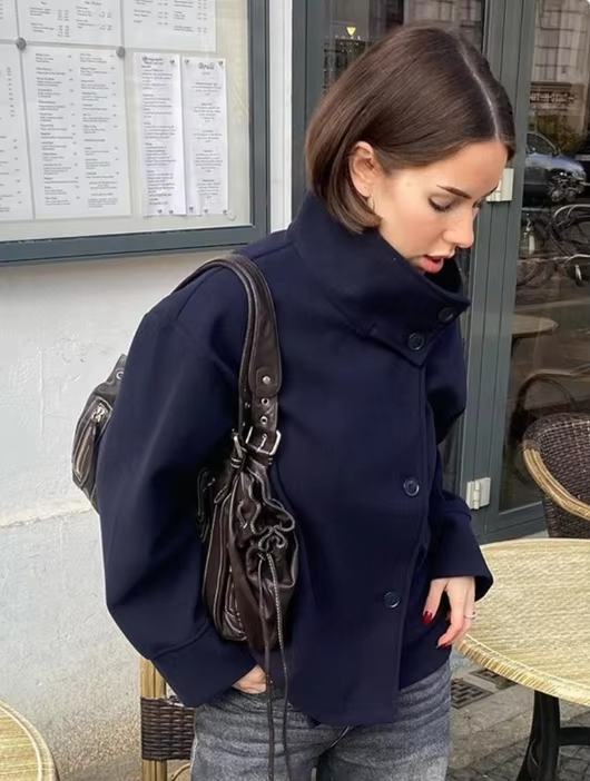 Chaqueta corta doble botonadura mujer - vista 6